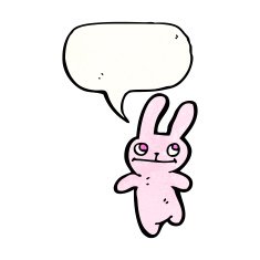 cartoon bunny with speech bubble N2