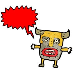 cartoon tribal shaman with big mask N6