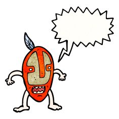 cartoon tribal shaman with big mask N7