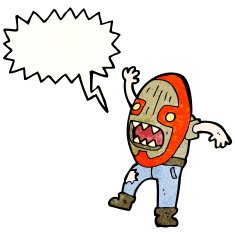 cartoon tribal shaman with big mask N8