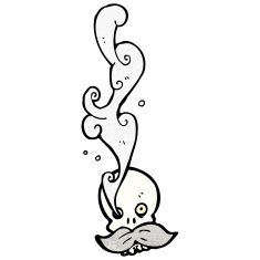 cartoon smoking skull N11