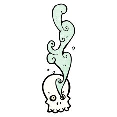 cartoon smoking skull N12