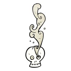 cartoon smoking skull N13