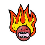 cartoon flaming emoticon face N10