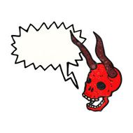 cartoon skull with speech bubble N60