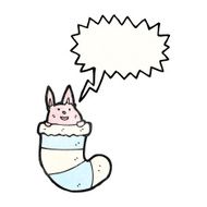 cute rabbit in sock cartoon N2