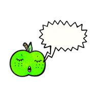 cute cartoon apple with speech bubble N4