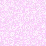 Pink and white Easter eggs seamless pattern