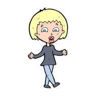 cartoon woman shrugging shoulders N531