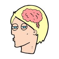 cartoon man thinking carefully N11