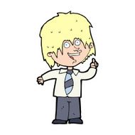 cartoon school boy with idea N37