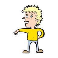 cartoon man making dismissive gesture N22