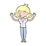 cartoon woman surrendering N11