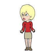 cartoon annoyed woman N216