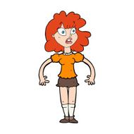 cartoon pretty girl with shocked expression N11