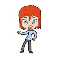 cartoon relaxed woman pointing N11