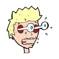 cartoon surprised man with eyes popping out N9