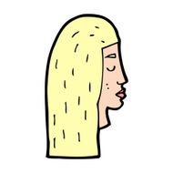cartoon female face profile N11