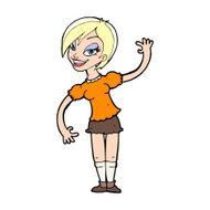 Cartoon Girl Waving N36