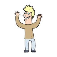 cartoon excited man N118