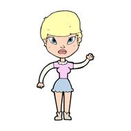 Cartoon Woman Waving N380