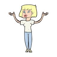 cartoon woman holding up hands N22