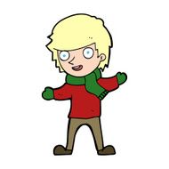 cartoon boy in winter clothes N12
