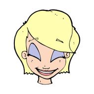 cartoon pretty female face N107