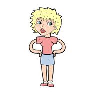 cartoon woman with hands on hips N248
