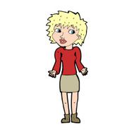 cartoon woman shrugging shoulders N535