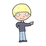 cartoon happy boy pointing N22