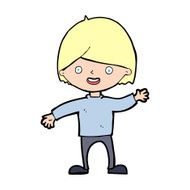 cartoon waving boy N23