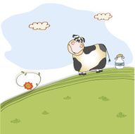 cute cow on meadow