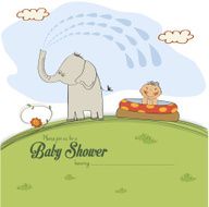 baby shower card with little boy N33