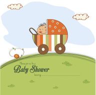 baby shower card with little boy N34