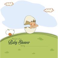 baby shower card with little boy N36