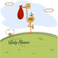 Baby Shower Card with Stork N3