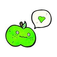 cute cartoon apple with speech bubble N6