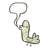 cartoon bird with speech bubble N358