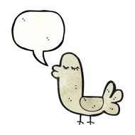 cartoon bird with speech bubble N359