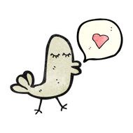 cartoon bird with speech bubble N360