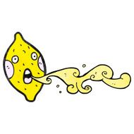 cartoon squirting lemon N13