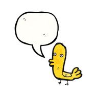 cartoon funny bird with speech bubble N19