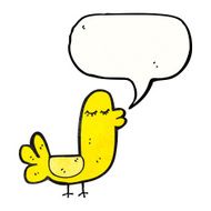 cartoon funny bird with speech bubble N20