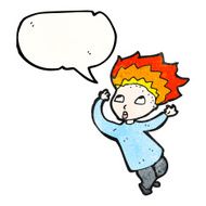 cartoon man with hair on fire N7