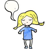 cartoon happy blond girl N21