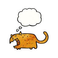 cartoon angry cat with thought bubble N4