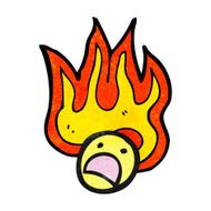 flaming emoticon face cartoon N13