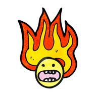 flaming emoticon face cartoon N14