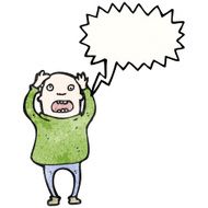 cartoon bald man panicking N2